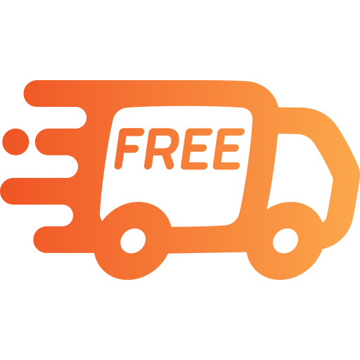 Free Shipping Icon depicting a running bus with a free written on it.